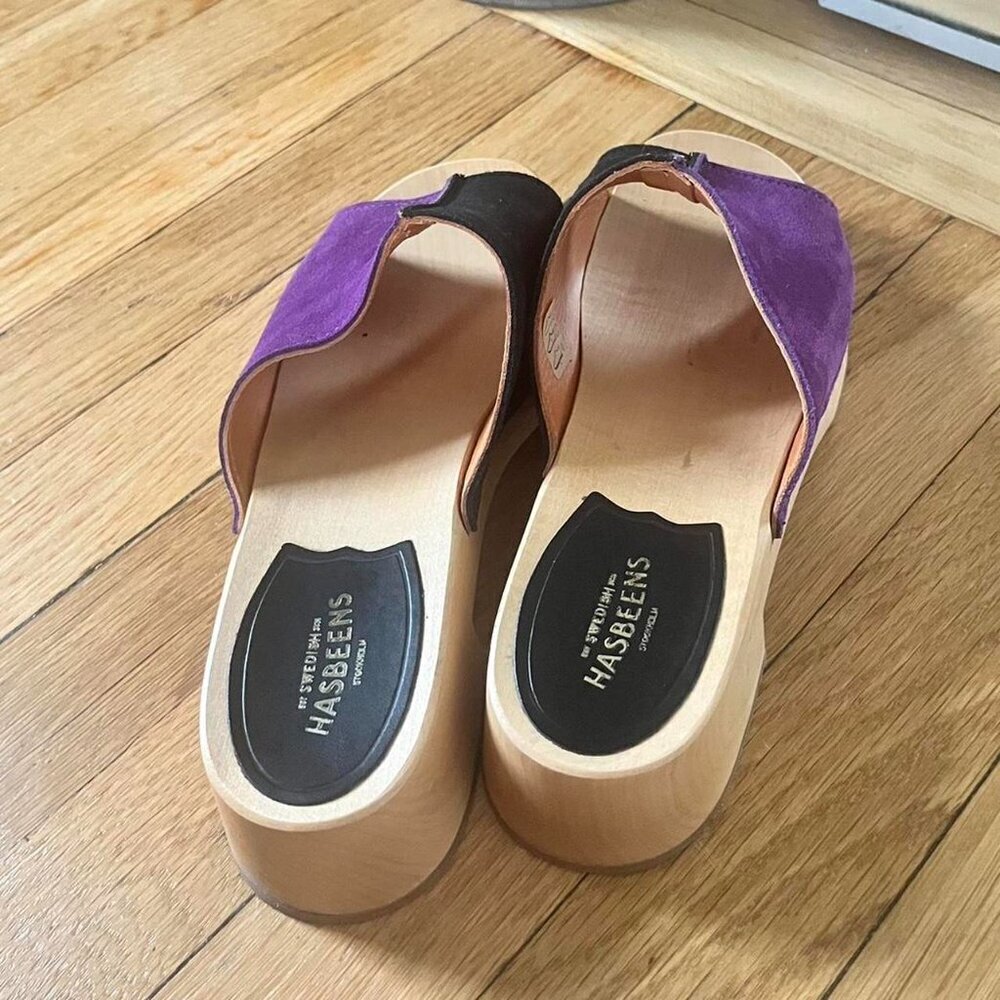 swedish hasbeens Combo Clog Color: Nero/Viola SAVE $150.00 - Picture 6 of 14